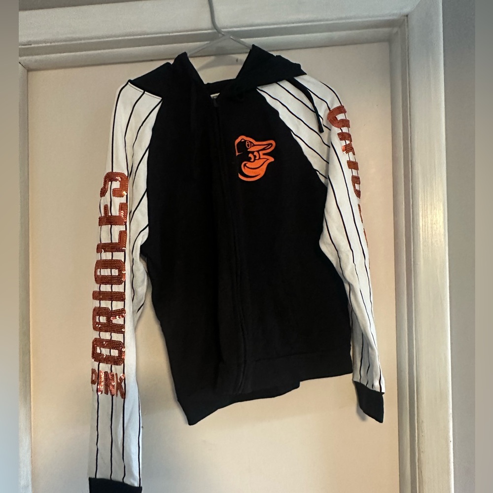 Victoria's Secret PINK MLB Baltimore Orioles zip up sweatshirt L